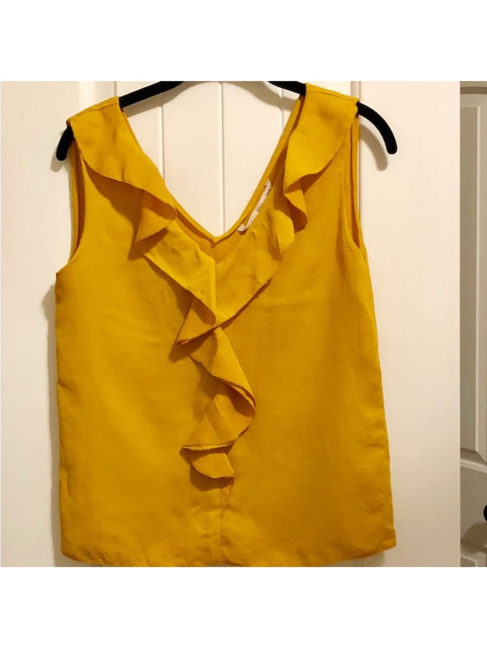 Rachel Roy Sleeveless Goldenrod Ruffle Blouse